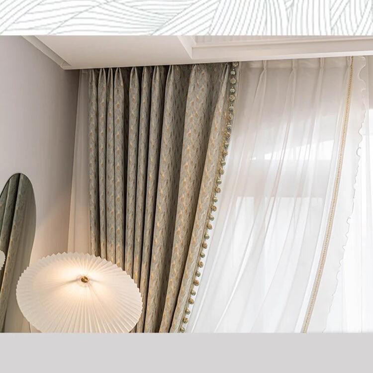 luxurious villa jacquard curtains, luxury curtains, grey curtains, edit home