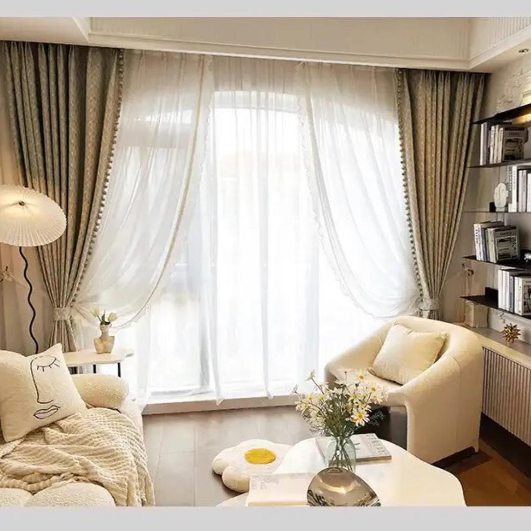 luxurious villa jacquard curtains, luxury curtains, grey curtains, edit home