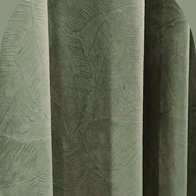 nordic-leaf-velvet-window-curtains, bed-room, edit-home