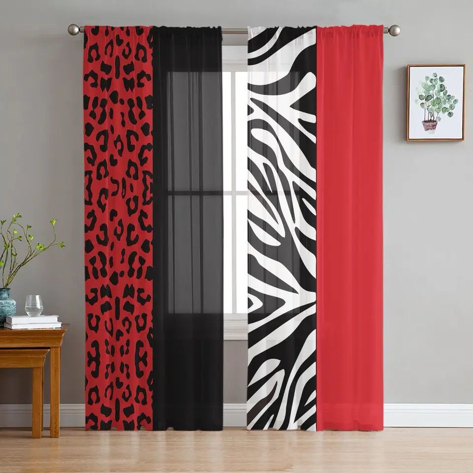 printed-chiffon-window-drapes, bedroom, edit-home.