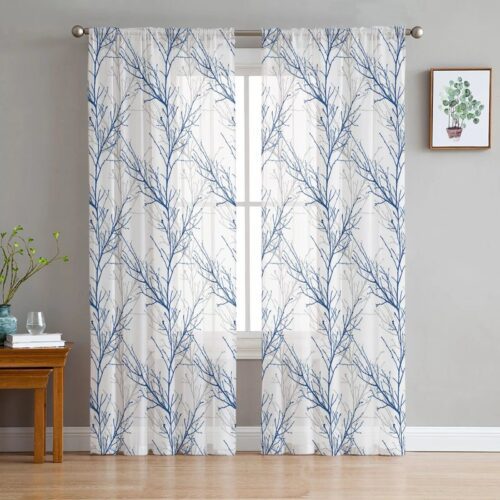 printed-chiffon-window-drapes, bedroom, edit-home