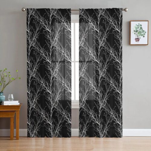 printed-chiffon-window-drapes, bedroom, edit-home