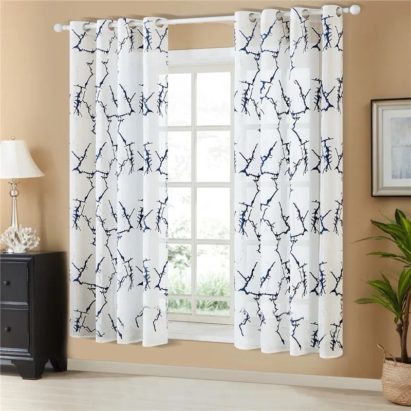 Beautiful Light Blue / Blue Voile Curtains | Edit Home - Image 3