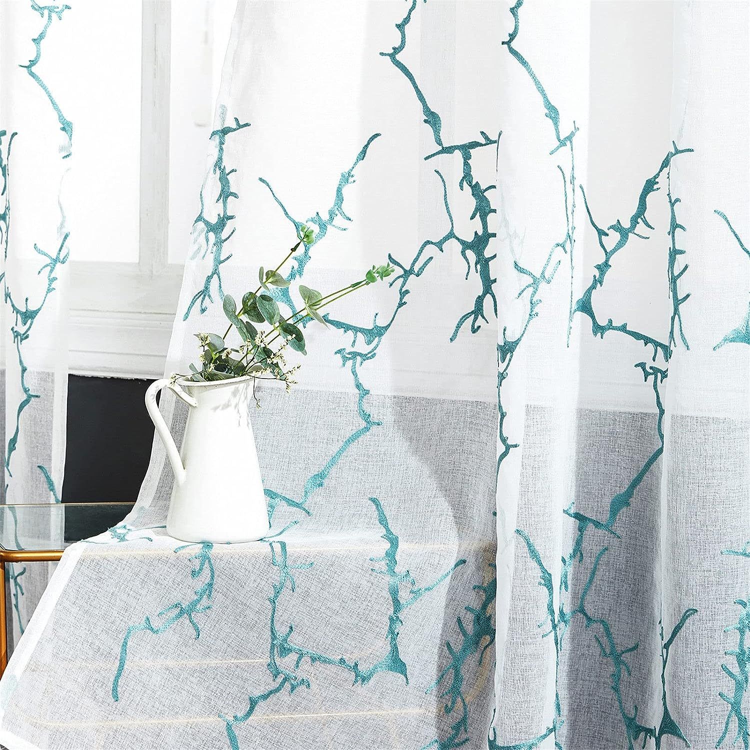 Light Blue / Blue Voile Curtains