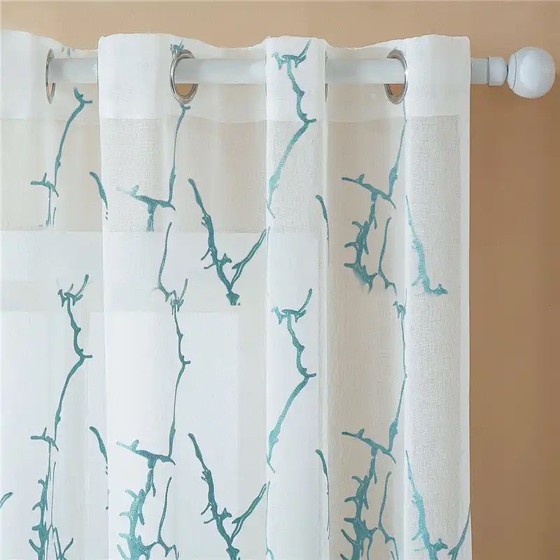 Beautiful Light Blue / Blue Voile Curtains | Edit Home - Image 5