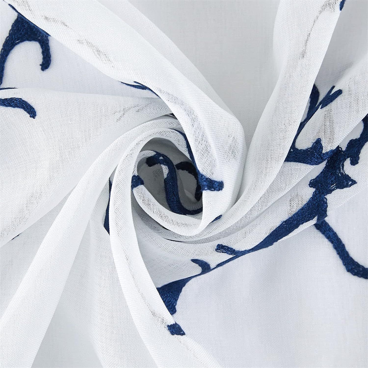 Beautiful Light Blue / Blue Voile Curtains | Edit Home - Image 6