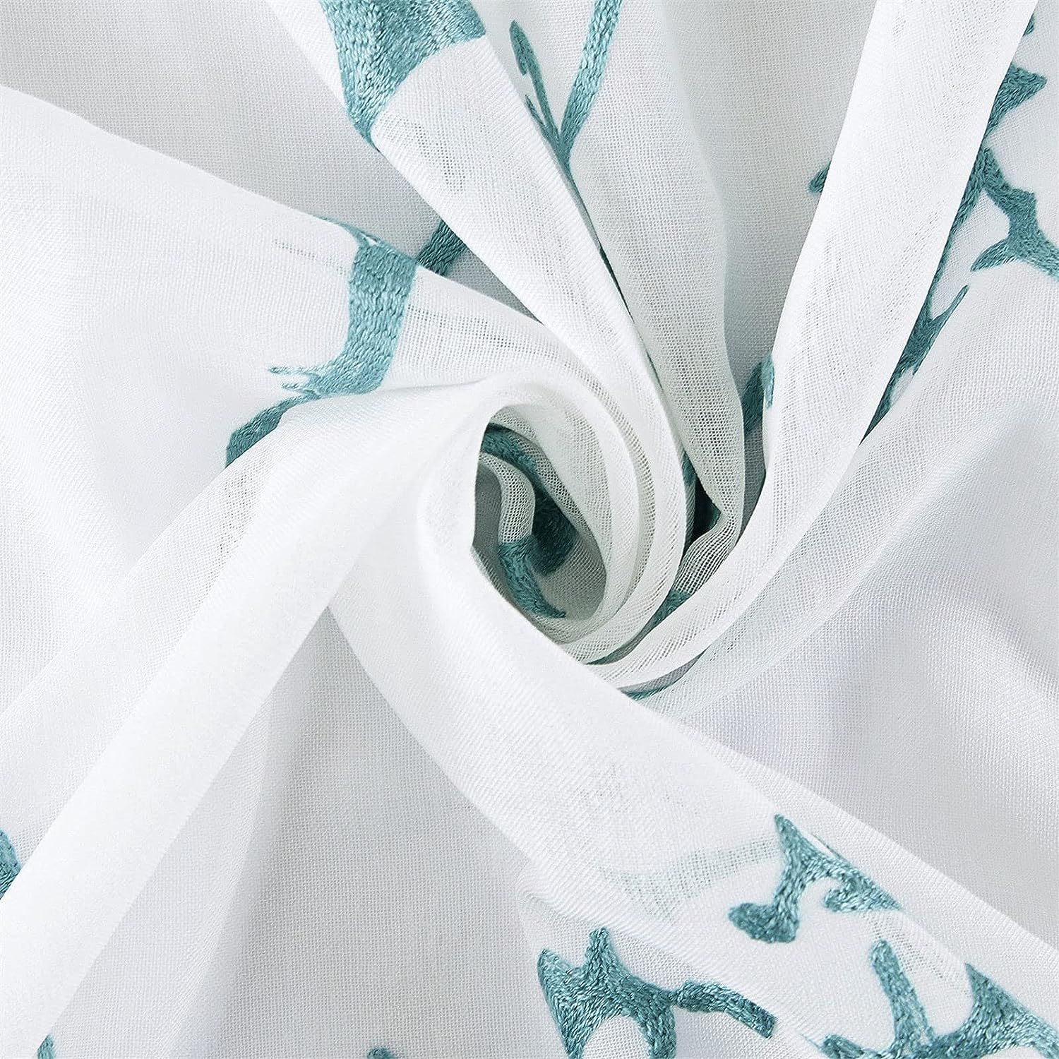 Beautiful Light Blue / Blue Voile Curtains | Edit Home - Image 7
