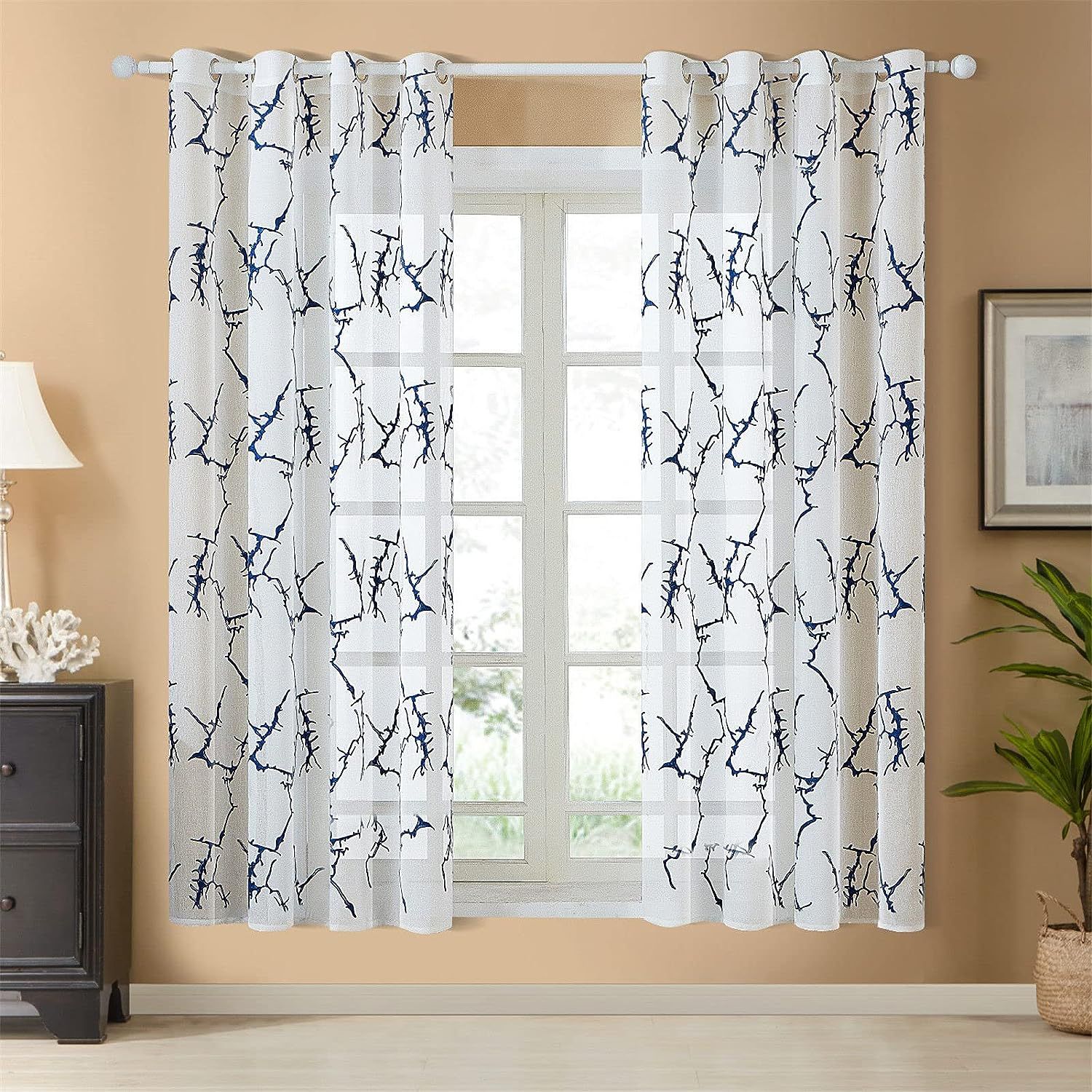 Beautiful Light Blue / Blue Voile Curtains | Edit Home - Image 11